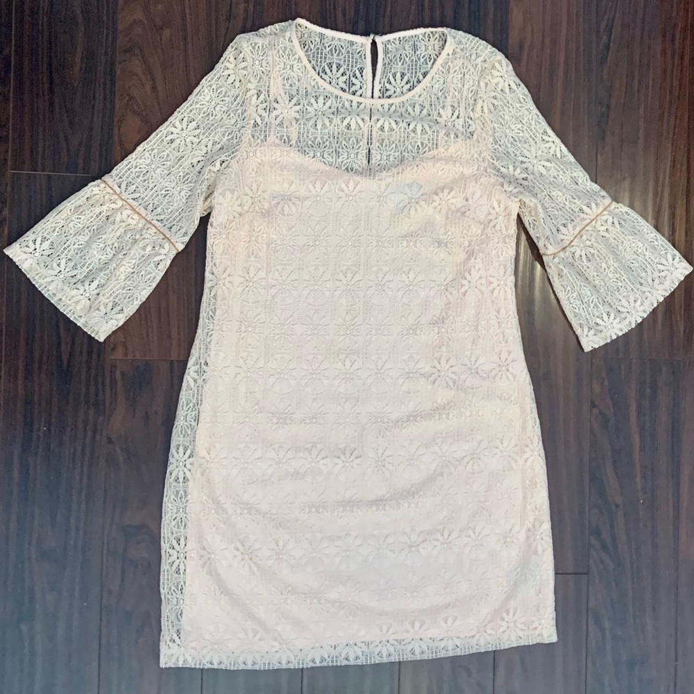 Jessica Simpson Blush Lined Stretch Lace Dress - 14 - Worn Once